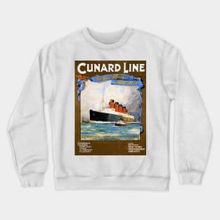 Cunard Line Royal Mail Steamers - Vintage Travel Poster Design Crewneck Sweatshirt